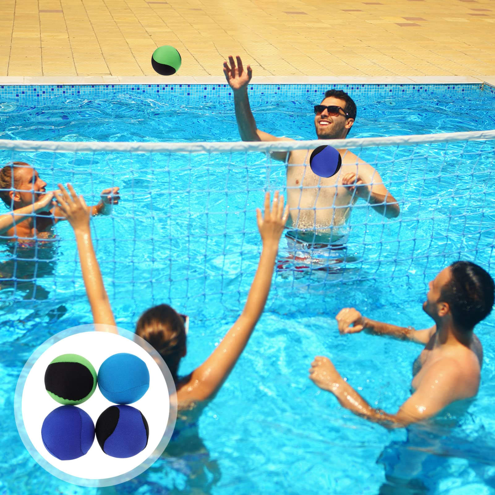 Kisangel 4pcs Vibrant Swimming Pool Balls Bouncing Aquatic Sports Balls for Endless Fun Random Style for Parties and Summer Activities