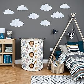 HIYAGON Baby Laundry Hamper Basket Baby Hamper for Nursery Boy and Girl Cute Kids Toys Storage Bin Organizer Animal Room Decor(Animal)