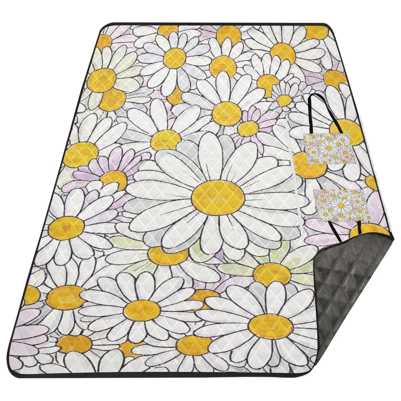 Carino Del Fumetto Fiore Margherite Impermeabile Parco Coperta XXL Al chiuso Spiaggia Picnic per Outdoorsy Persone Regali di Primavera de Playa