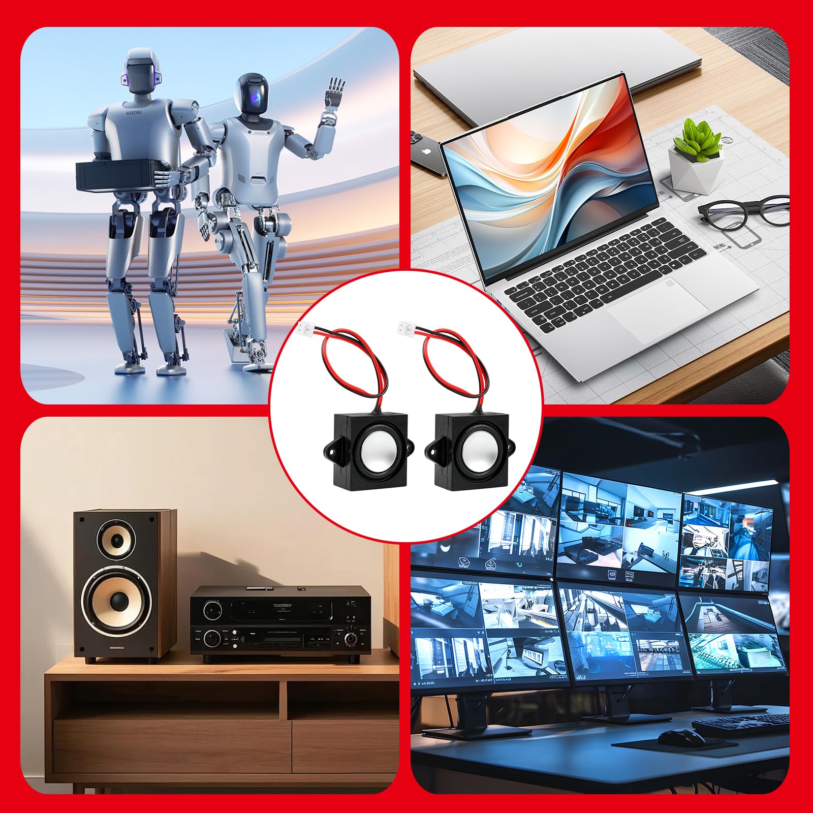 2 mini altoparlanti 3 W 4 Ohm, interfaccia JST-PH2.0, per robot, macchine pubblicitarie, TV LCD, monitor suono chiaro e senza distorsioni per piccoli progetti elettronici