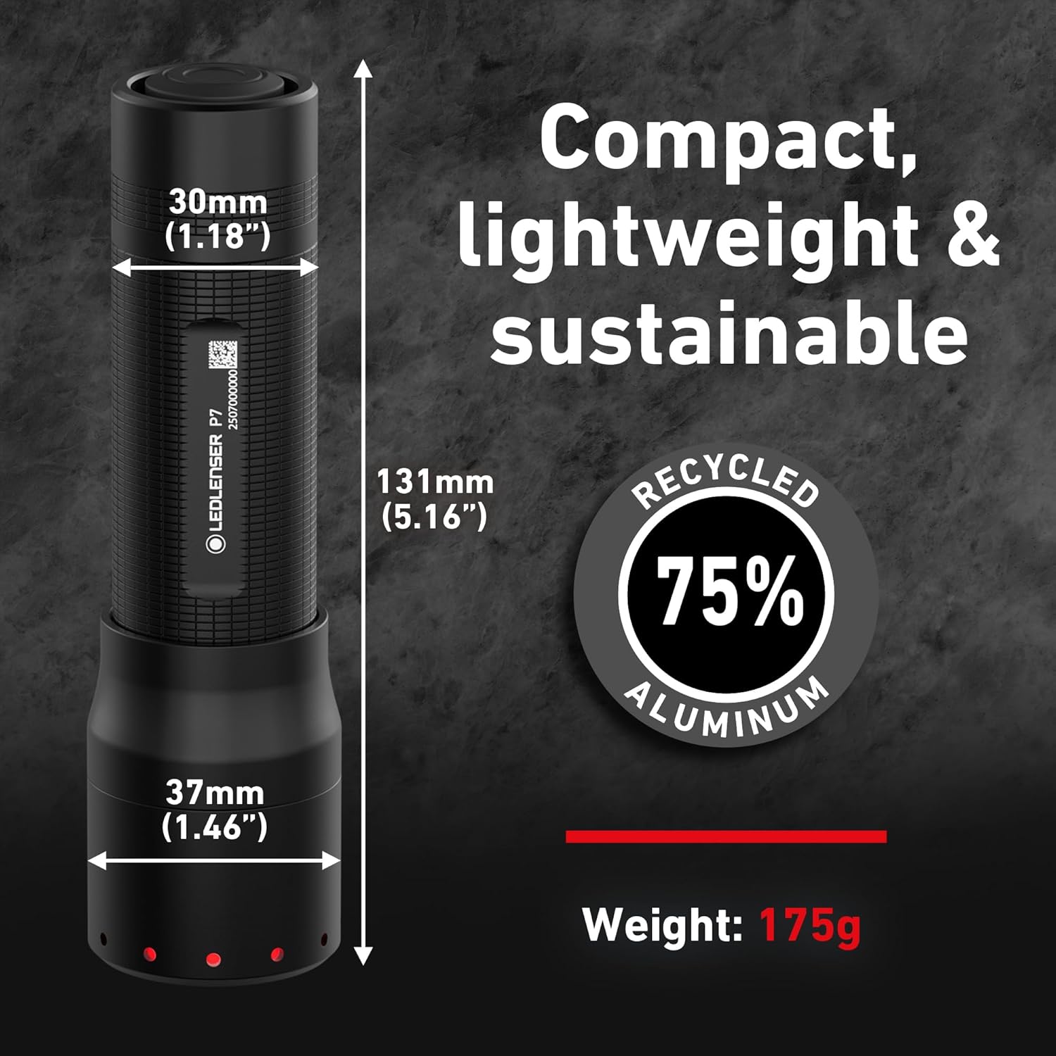 Ledlenser P7 Flashlight - Black Aluminum, Includes 4 AAA Batteries - Advanced Focus System & Bright Flashlight - Compact Size Work Light - Durable Aluminum - Up to 650 Lumens - for Work, Home & Life