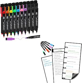 Magnetic Whiteboard for Fridge 3 Pcs 4.5"x10" Magnetic Dry Erase Board for Refrigerator Magnet to Do List White Board for Fridge Weekly Menu Board for Kitchen Meal Planner 25 Ultra Fine Tip Markers