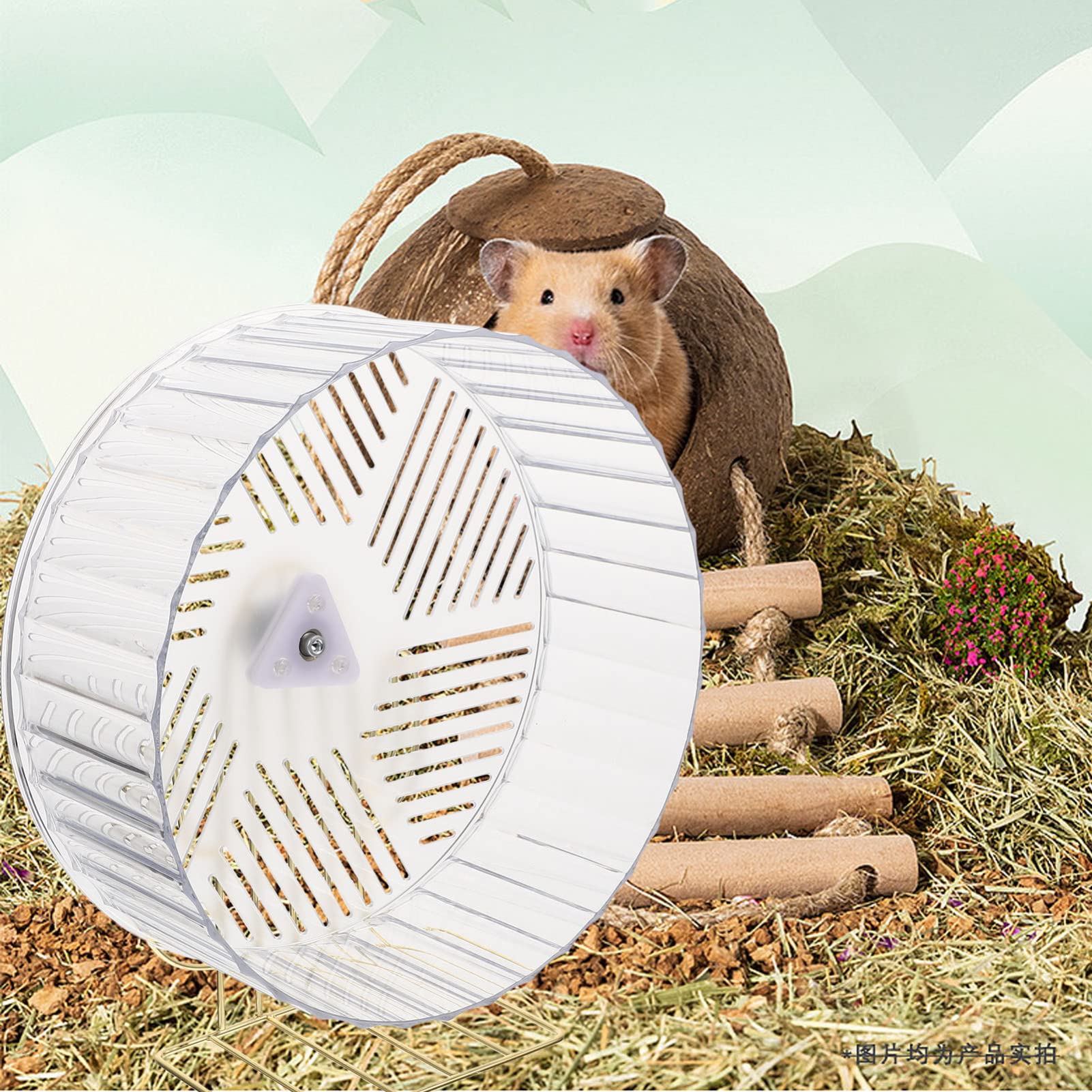 Rueda De Hámster Silenciosa y Estable Soporte, Accesorio De Plástico para Mascotas Pequeñas, Tamaño Grande, Uso En Jaulas para Hámsteres y Chinchillas
