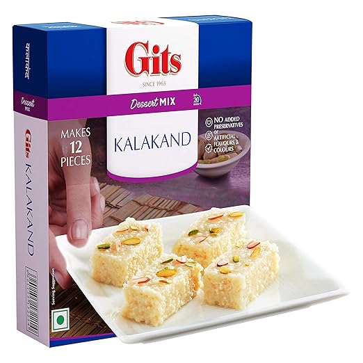 Kalakand Dessert Mix, Makes 12 per Pack, Pure Veg, Delicious Indian Dessert and Mithai, 200g