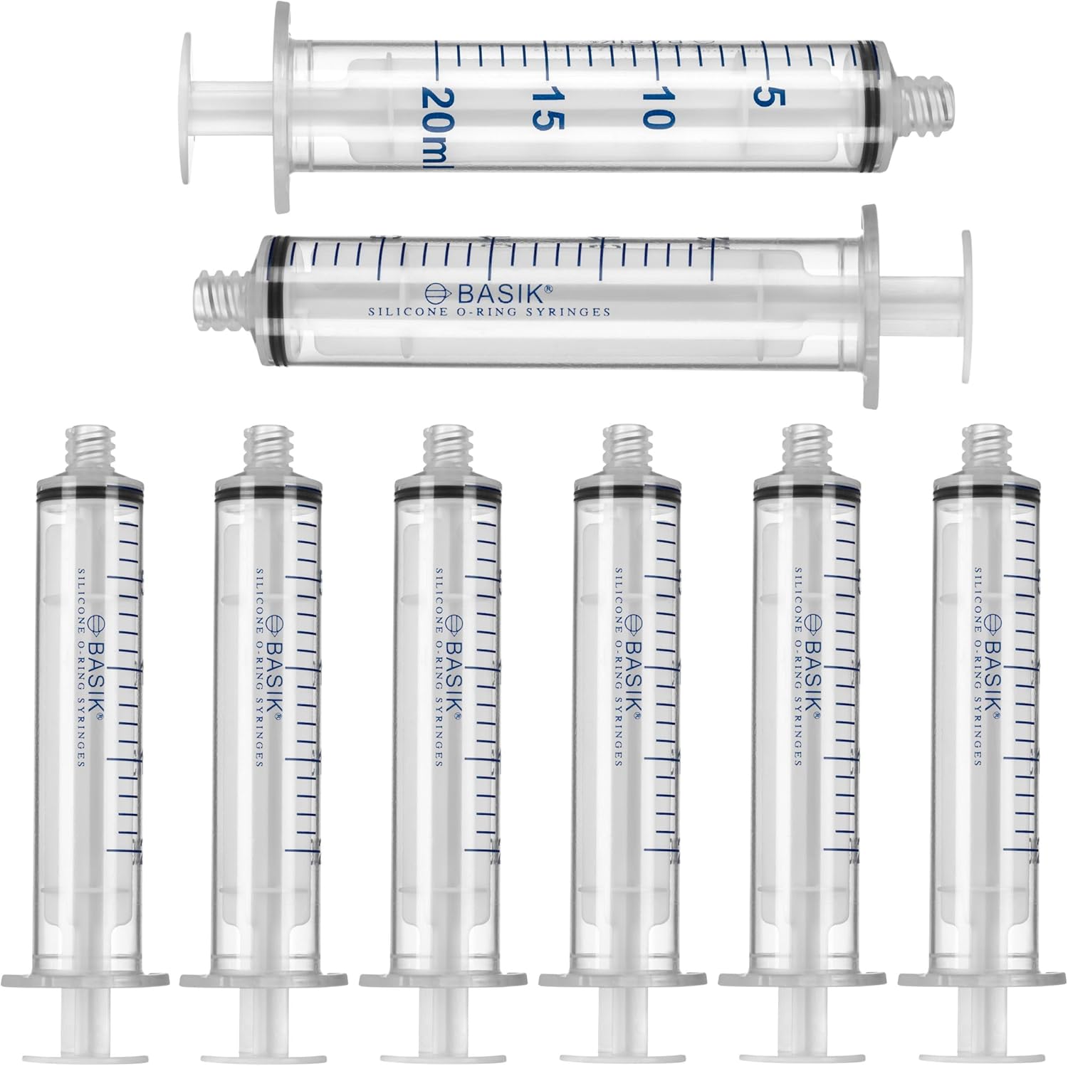 BASIK Silicone O-Ring Syringes, 20cc Compatible With ENFIT Connections ...
