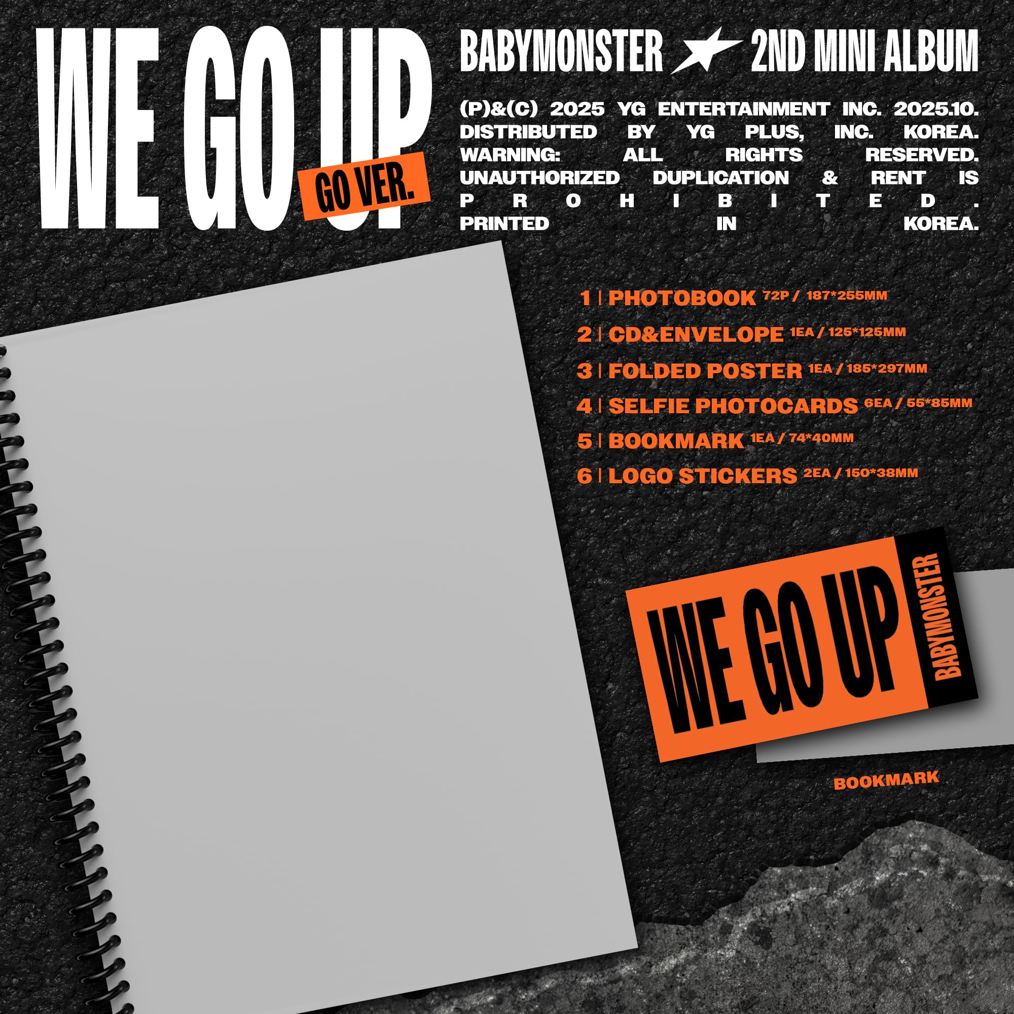 Babymonster - [WE GO UP] PHOTOBOOK - Version GO CD Album