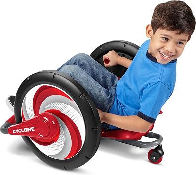 Radio Flyer Cyclone, For Ages 3-7, Arm-Powered Ride On, 16 Wheels, 360-degree Spins, Forward/Reverse Action, Ergonomic Seat & Frame, Comfort Hand Grips, Solid Steel, 69 lb Capacity, Kids Ride On Toys