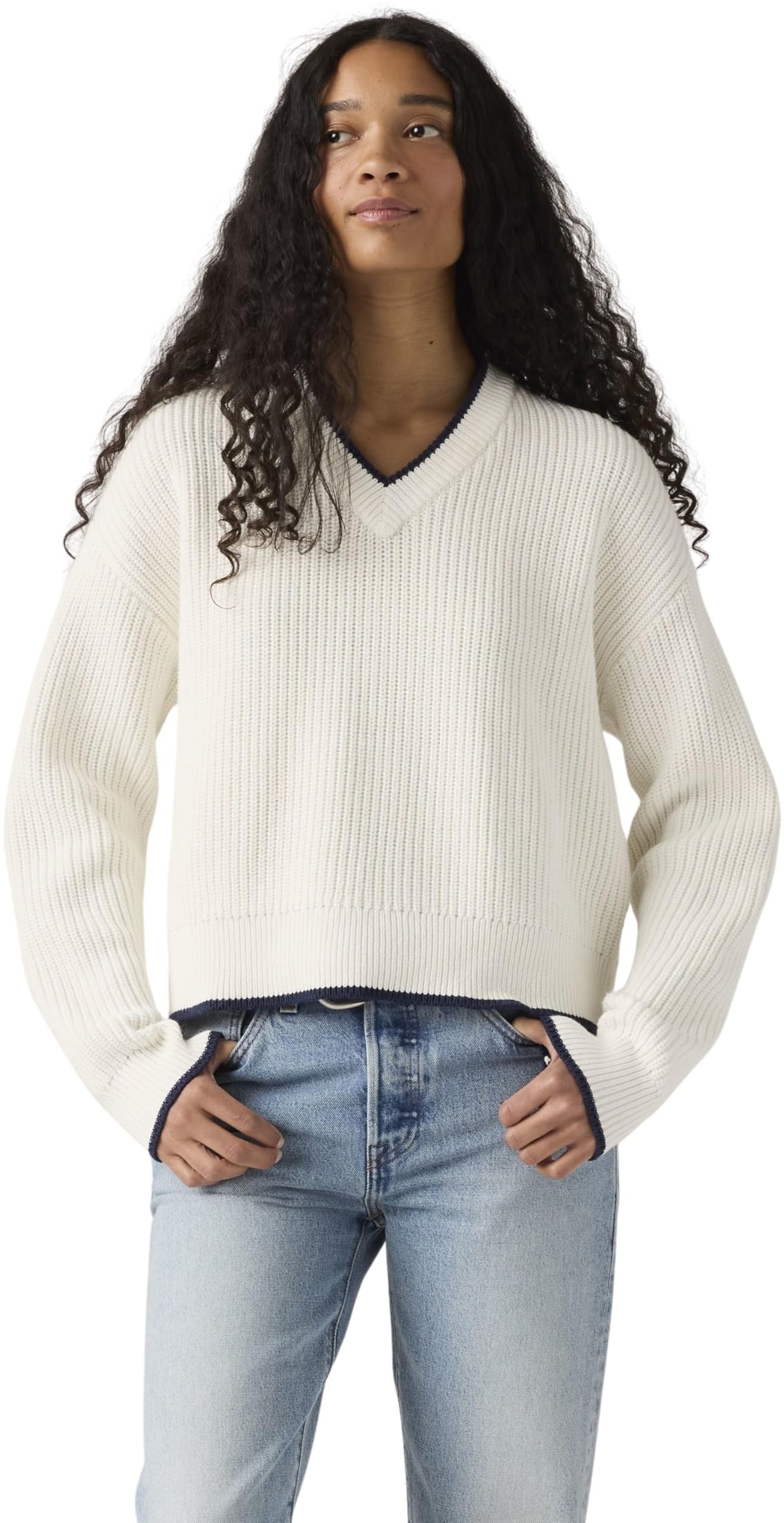Levi's Damen Pullover Reese mit V-Ausschnitt, Relaxed Fit