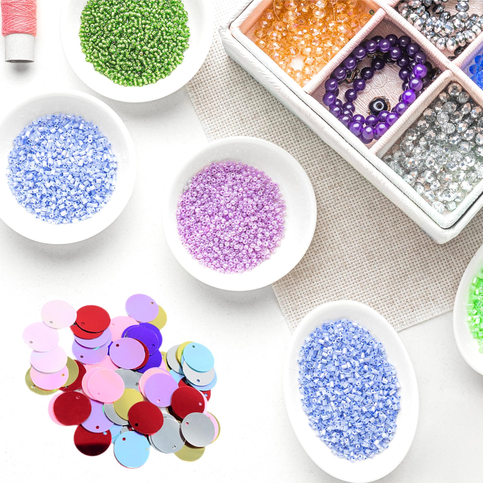 Produktbild von 50 G Große Pailletten, Flache, Runde Pailletten, Geeignet For Nähen Von Hochzeits- Und Bastelzubehör.(AB Transparent,10mm50g1250pcs