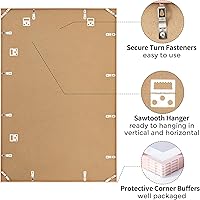 Vista 526 de Fun Memories Portarretratos de metal de 16 x 20 pulgadas con paspartú de 11 x 14 pulgadas, acabado de aluminio cepillado, parte delantera de vidrio
