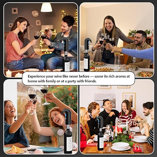 Miniatura 9 de Aireador eléctrico de vino y bomba decantadora  Aireación silenciosa de doble bomba, vertido medido, pantalla de temperatura y sistema recargable