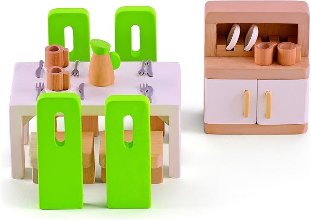 Hape E3454 Dining Room - Wooden Dolls House Accessories