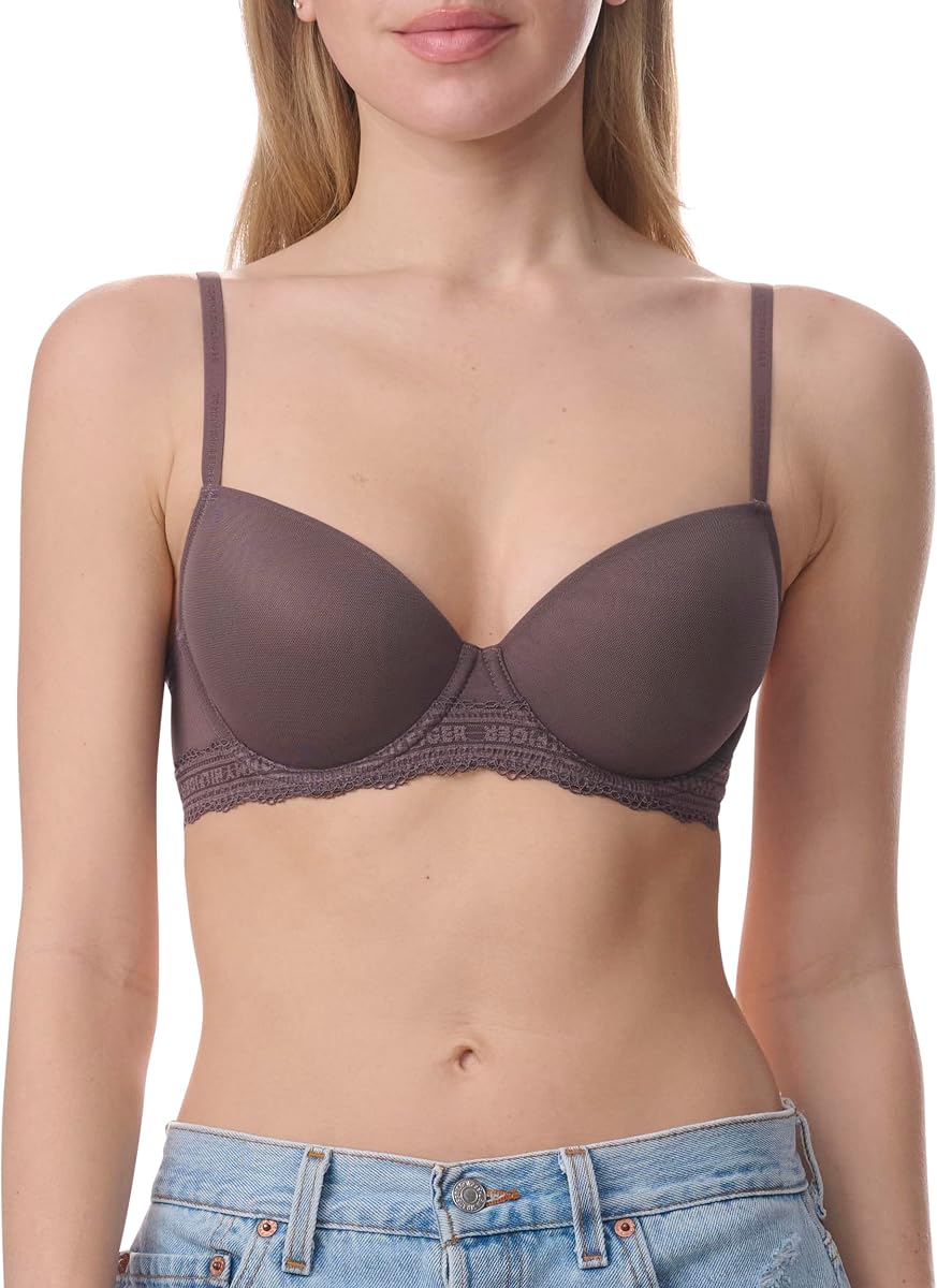 Women's Lightly Lined Mesh Balconette Bra with Underwire