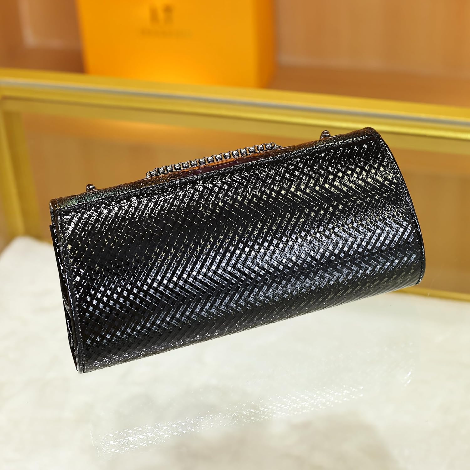 Women's Fashion Trends Python Scale Printed Shoulder Bag One-Shoulder Mobile Wallet Card Wallet-Porcelaine Print - Image 7