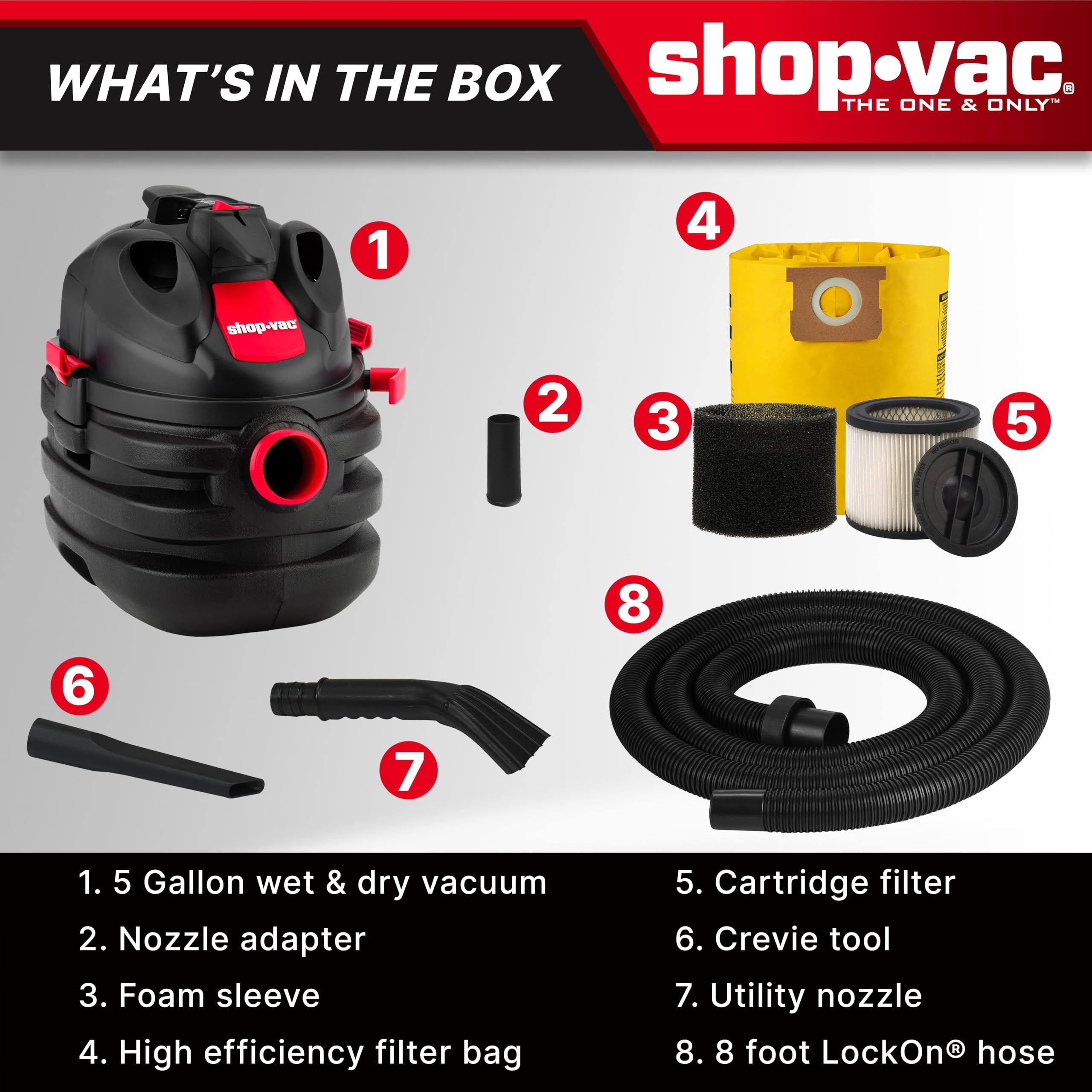 Shop-Vac 5 Gallon Wet/Dry Vacuum - Powerful Blower -6 Shop-Vac 5 Gallon Wet/Dry Vacuum - Powerful Blower -6