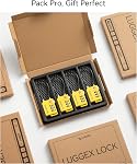 LUGGEX Serrures à bagages, TSA Serrures pour bagages, valises et valises TSA Approuvé par : Verrouillage de voyage, Serrure de gymnastique, Boîte cadeau, Facilité d'utilisation & Durable (Noir,2)