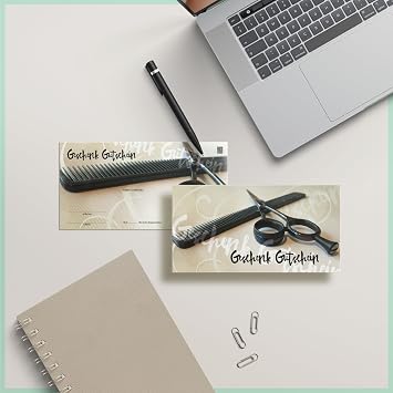 Voucher Set 50 x Vouchers + Envelopes for Hairdressers Hair Studios Hairdressers Service Providers Blank to Fill Yourself