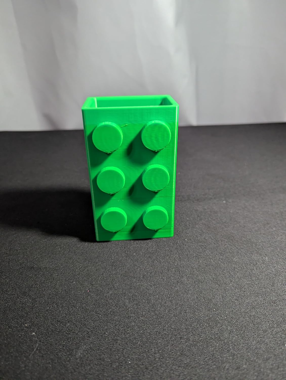 Building Block Design Desk Organizer and Pen Holder, Multiple Colors Available, 5 x 3 x 2 Inches, Bathroom Organizer, Toothbrush Holder (Green)