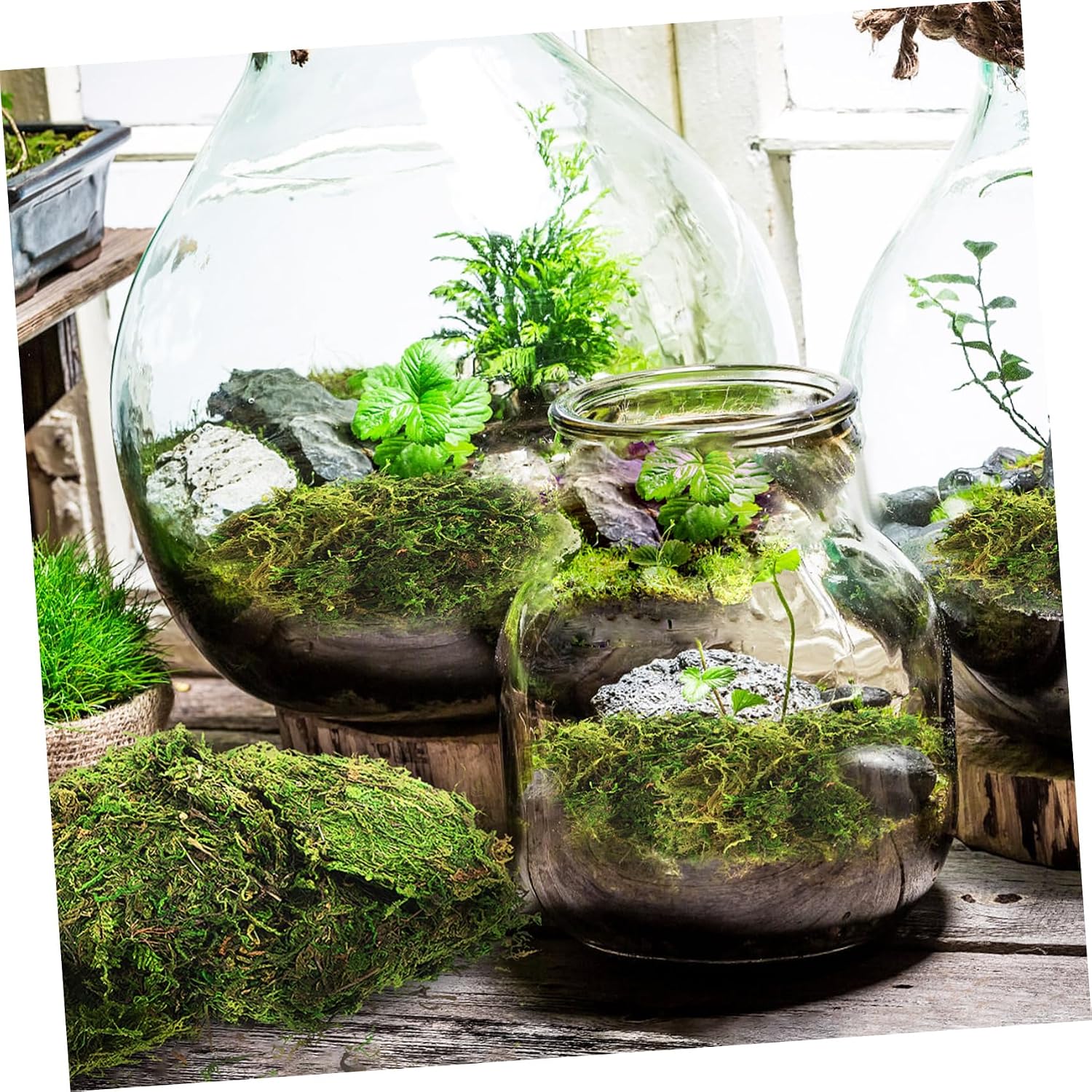 Artificial Moss for Realistic Green Dyeing Moss for Home Decor Garden Projects and Bulk Pack Fade-Resistant and Easy to Maintain