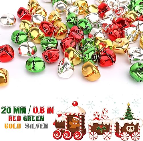 Miniatura 2 de 50 cascabeles de cascabel de Augshy de 45 pulgadas, campanas de manualidades a granel para decoración de Navidad, hogar y mascotas, suministros de