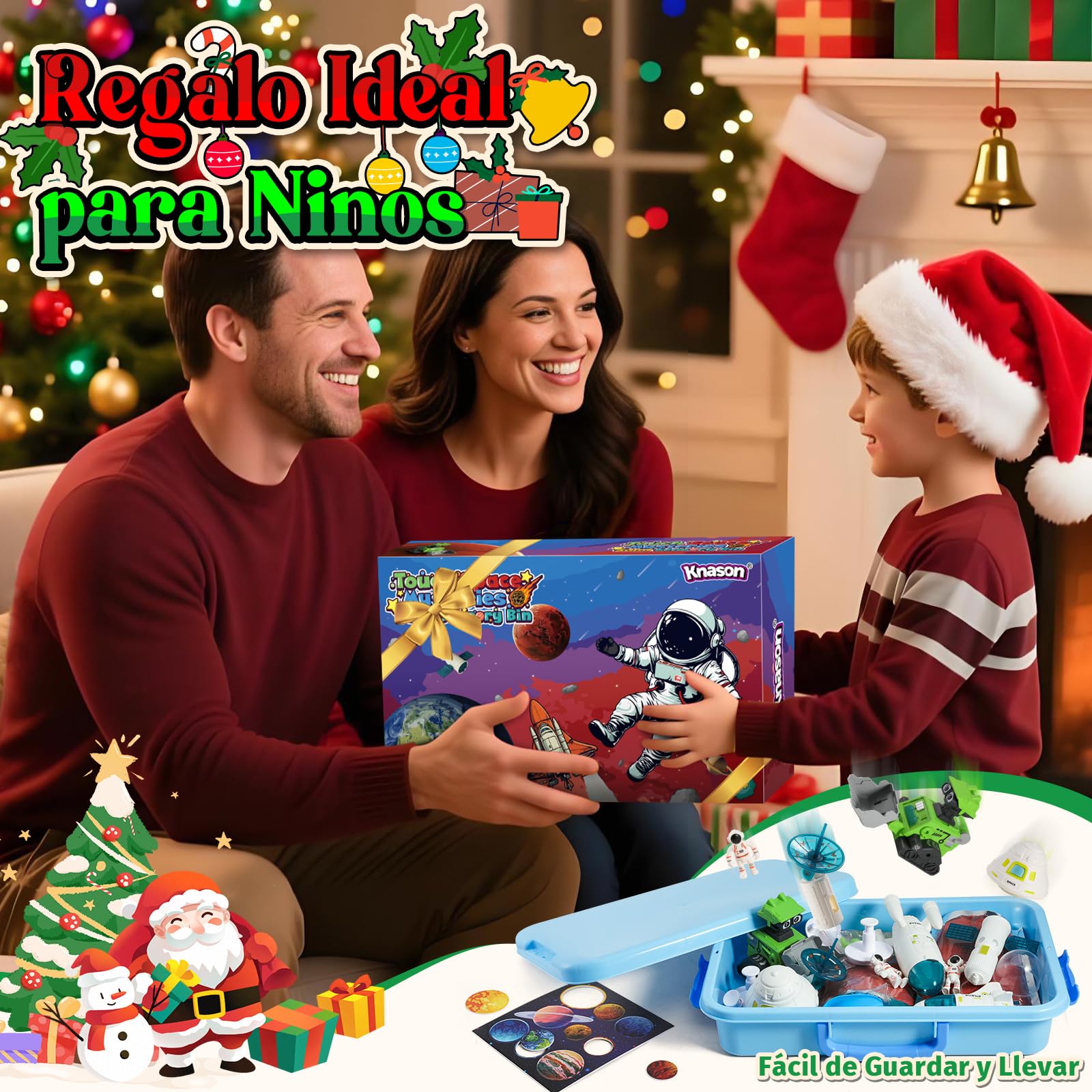 KNASON Arena Juguetes Mágica de Espacio Exterior,Arena Sand con Arenas,Extraterrestre Brillante y Gemas,Caja de Arenas con Tapa,Sand para Arenero Regalo para Niños de 3 a 8 Años