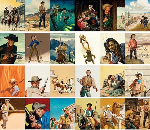 Miniatura 9 de PIXILUV Postales vintage 24 piezas Vintage Western Art Man Magazine Cover Cowboys Indians Wild West