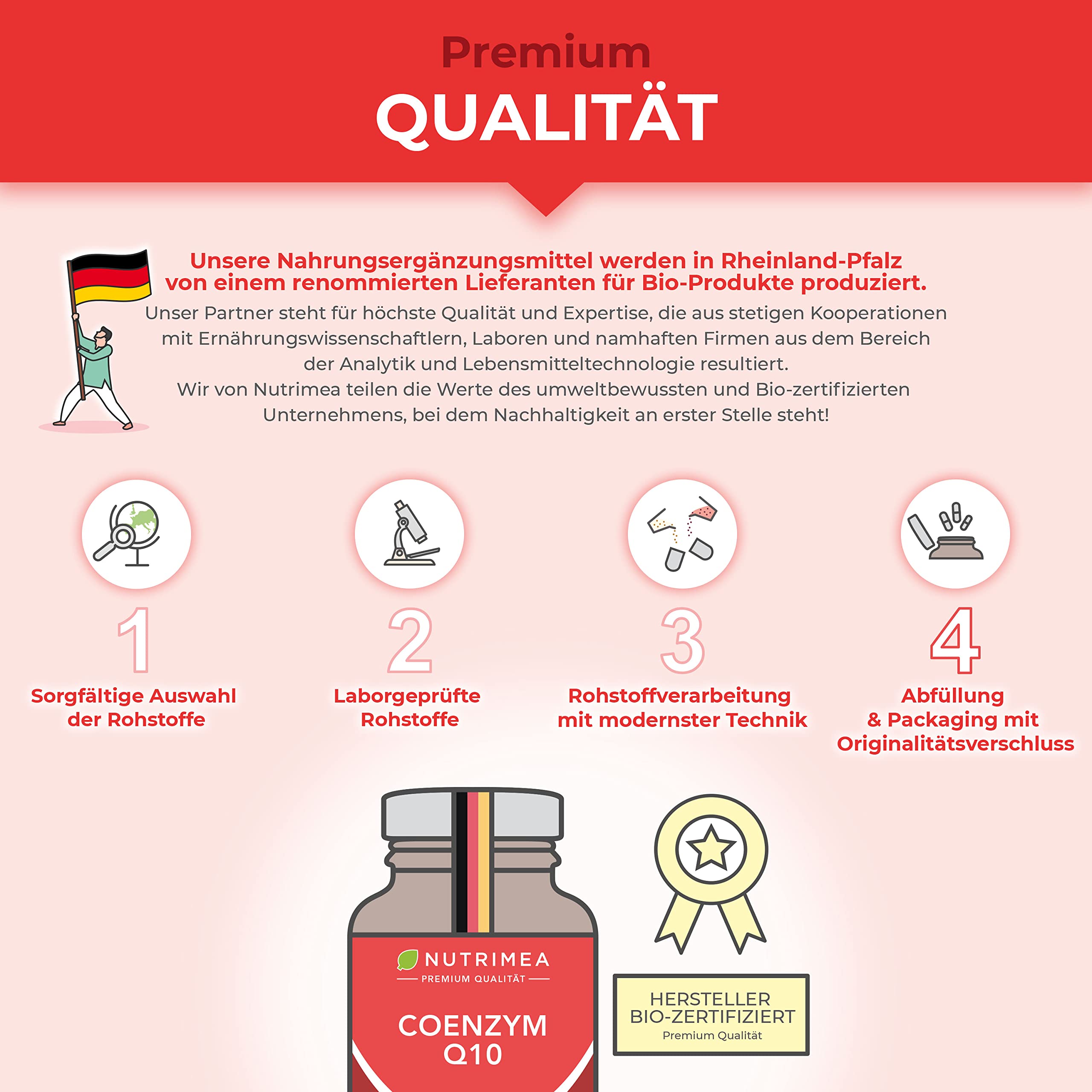 Coenzym Q10 200mg - 120 Vegane Kapseln - Aktive Form - Natürliches Q10 pflanzlicher Fermentation - Nutrimea - Premium Qualität (Packung mit 2)