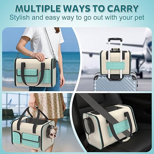 Miniatura 4 de Transportador de gatos suave para aerolíneas aprobado bolsa de viaje para perros pequeños - Transportador de viaje para mascotas para gatos pequeños