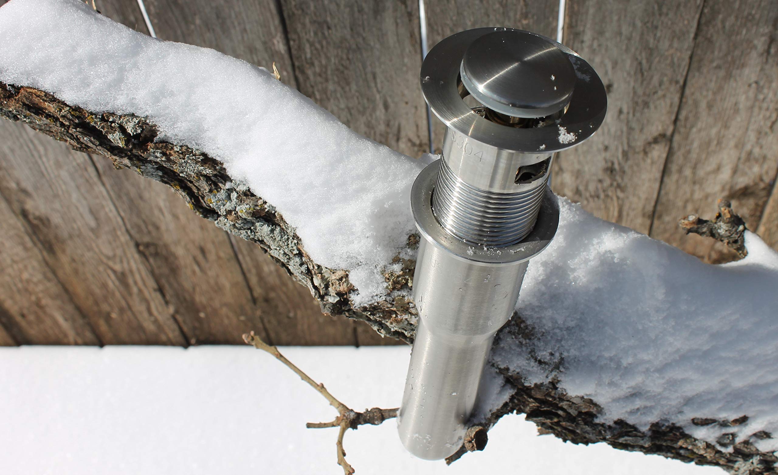 Stainless Steel Bathroom Pop-up Drain Stopper With Overflow For Vessel Sinks DT024