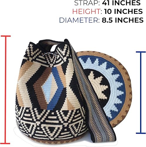 Miniatura 2 de Traditional Best-Selling WAYUU Bag, Original Crochet Crossbody, Handmade Colombian Bucket Bag, Ethical Purse, Artisanmade Mochila. (Guariche)