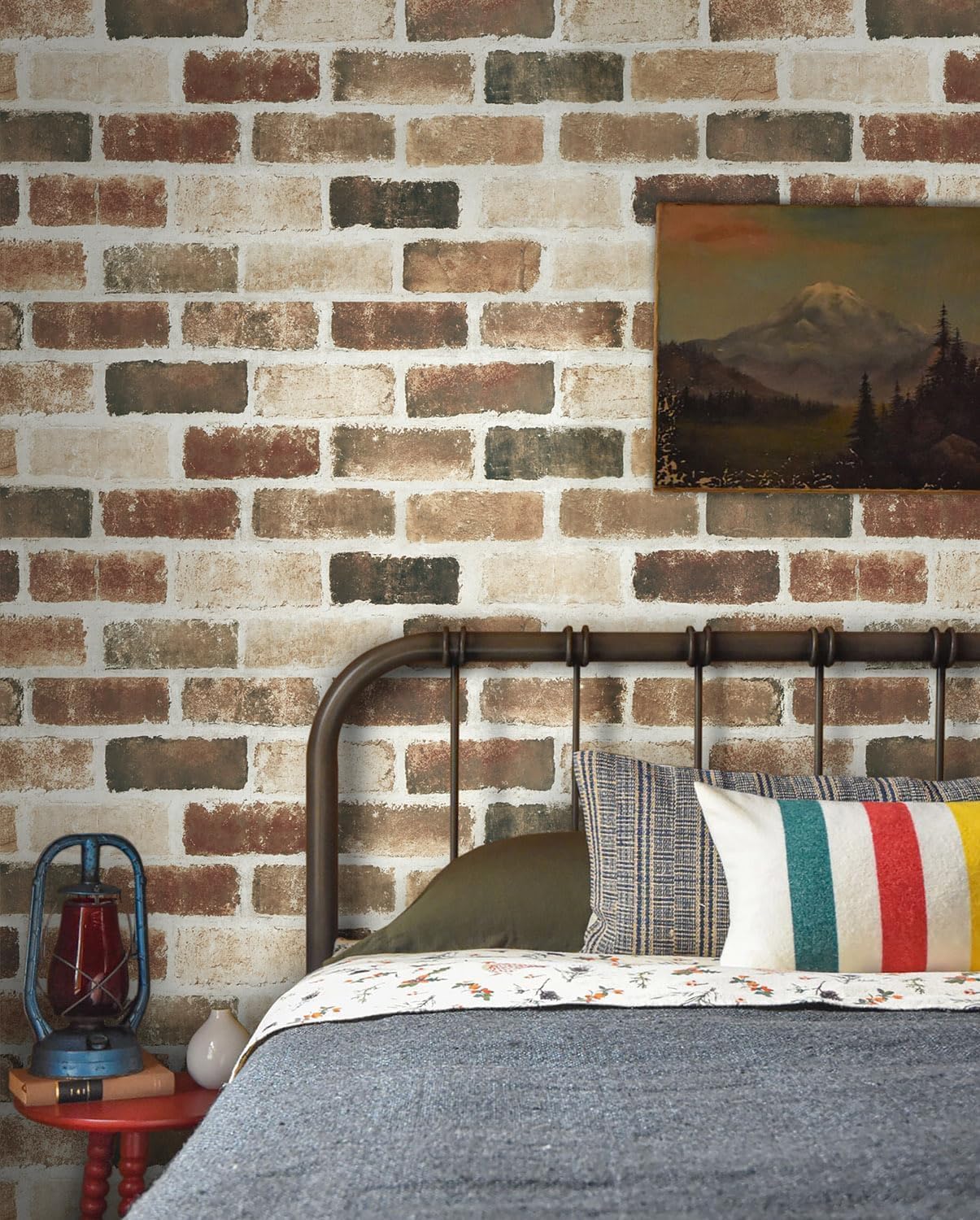 Timeet Vintage Brown Brick Wallpaper Peel and Stick Wallpaper 3D Brick Wallpaper 17.5 "x 393.7" Self Adhesive Removable Wallpaper for Bedroom Living Room Wall Decor