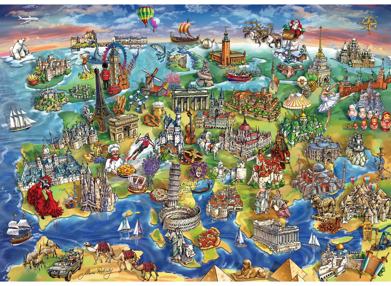 Anatolian Puzzle - European World, 1500 Piece Jigsaw Puzzle, #4557