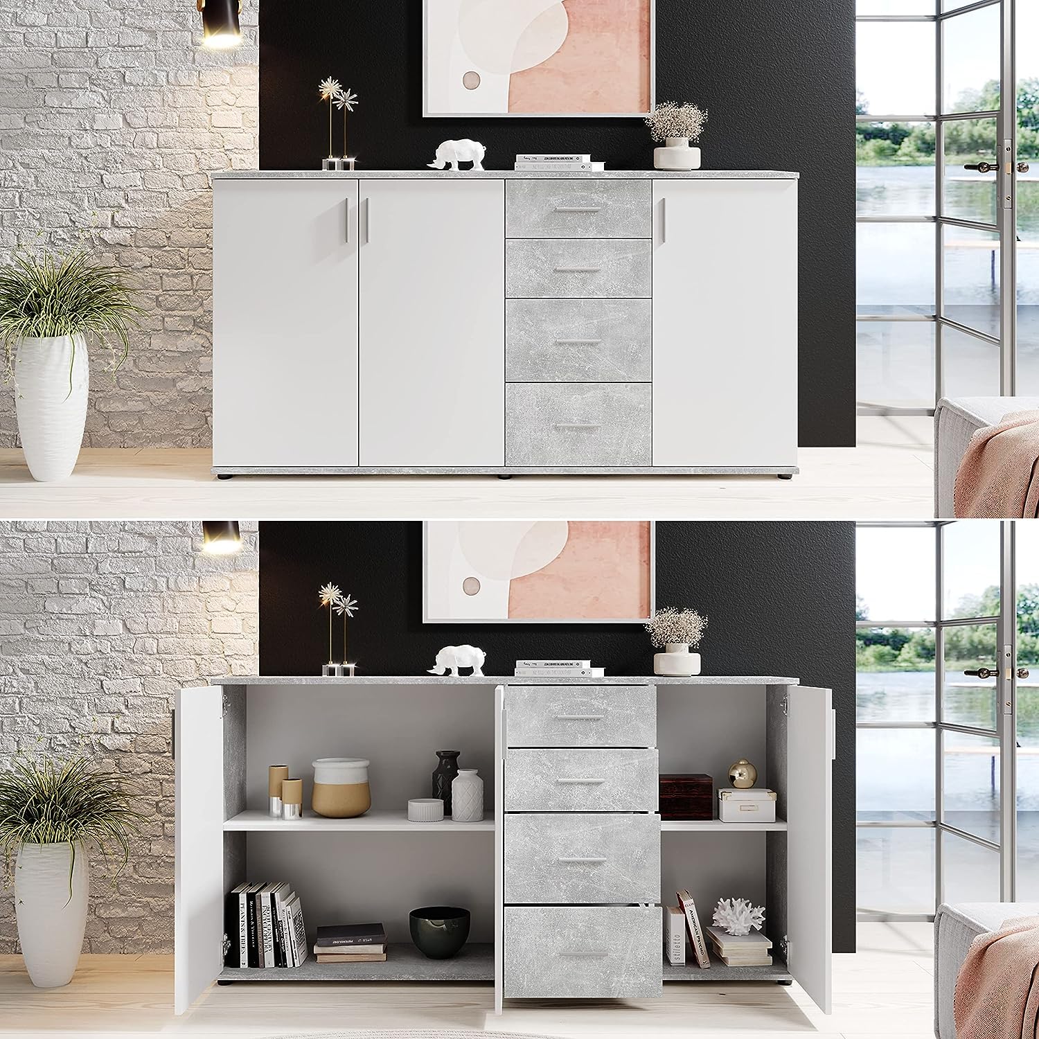 AVANTI TRENDSTORE Bea - Cassettiera/comó in Legno Laminato nella misura 160x84x35 cm, disponibile in diversi colori. Perfetto per soggiorni, ingressi o camere da letto