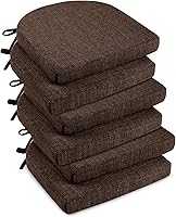 Vista 33 de downluxe Cojines para sillas de interior para sillas de comedor, almohadillas de espuma texturizada suaves y cómodas para sillas de cocina con lazos
