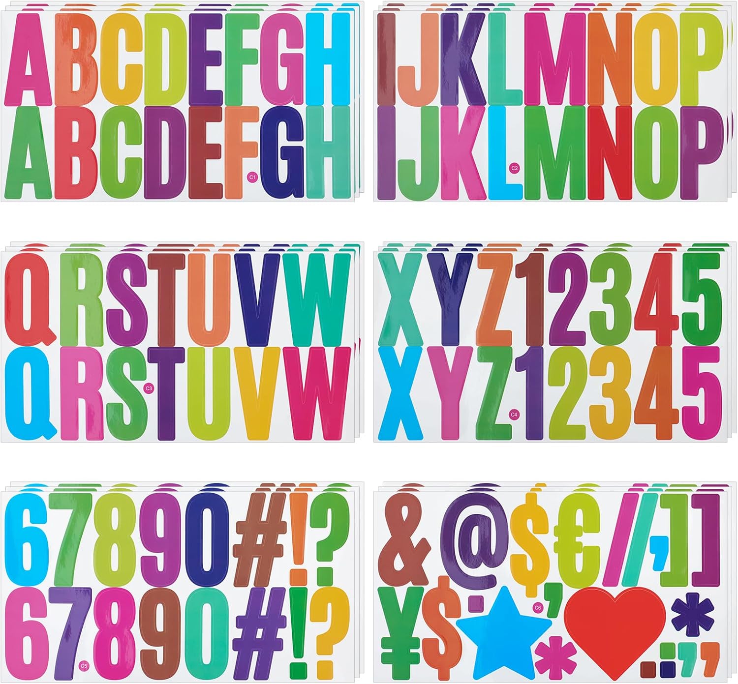 500 PCS 30 Sheets Alphabet Letter Stickers, 2.5 Inch Large