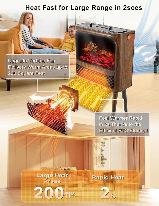 Chimenea Eléctrica Portátil FOFOJÔY con Llama 3D, Humidificador y Control Remoto miniatura 2