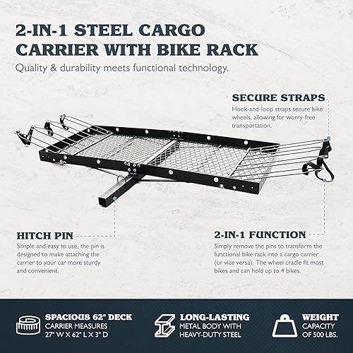 Miniatura 2 de Soporte de carga Tow Tuff TTF-2762KR de acero, con portabicicletas
