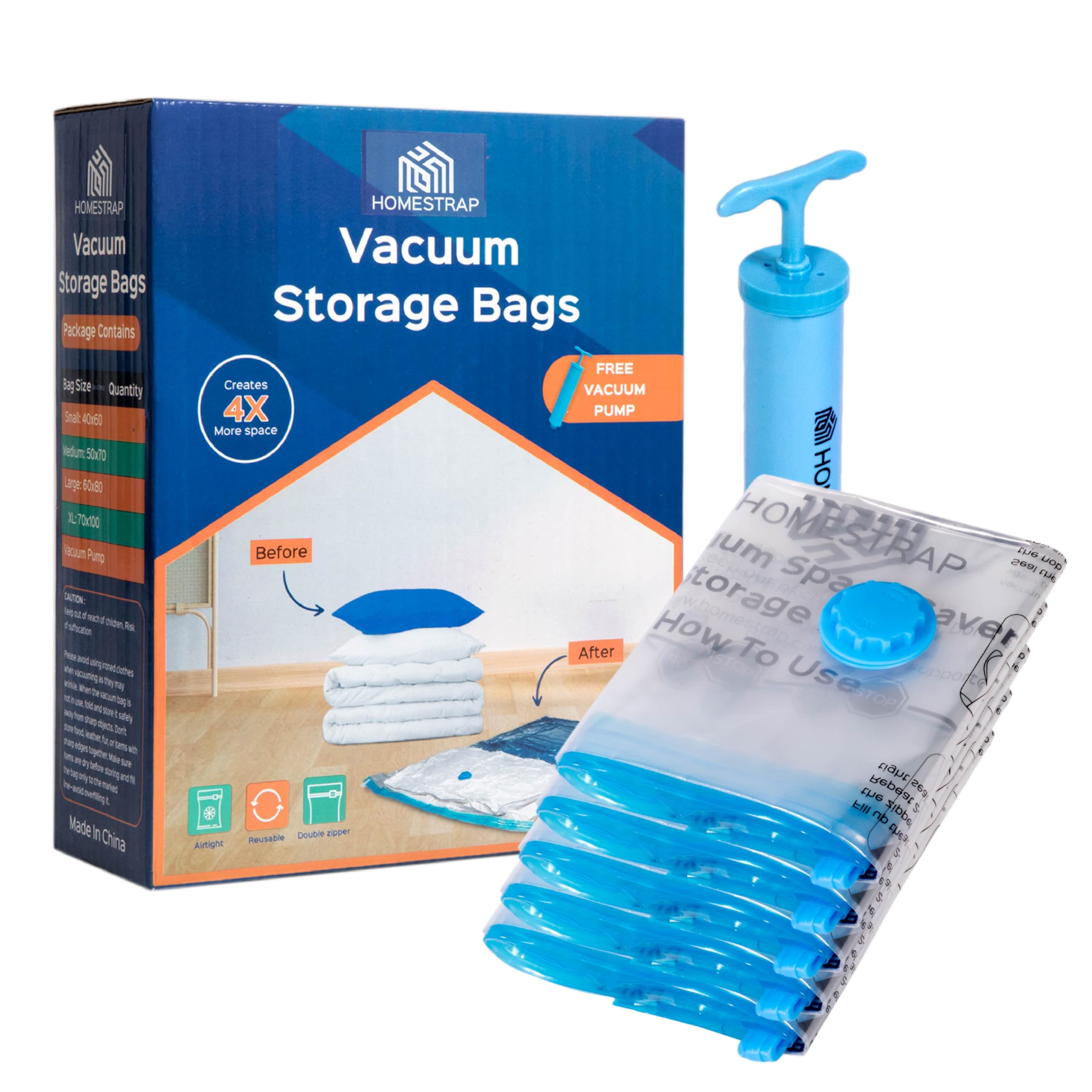 See full amazon price history chart for HomeStrap Vacuum Storage Bags with Pump Pack of 5 (Medium) | Airtight and Reusable Space Saver Double Ziplock Compression Bags with Vacuum Pump|Creates 4x More Space for Clothes, Winterwear, Blankets HomeStrap Vacuum Storage Bags with Pump Pack of 5 (Medium) | Airtight and Reusable Space Saver Double Ziplock Compression Bags with Vacuum Pump|Creates 4x More Space for Clothes, Winterwear, Blankets (B0CSSWNPML) Amazon Price History, Amazon Price Tracker
