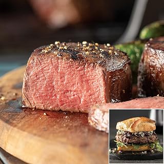 Omaha Steaks Filet Flight: 4 Butcher's Cut Filet Mignons & 8 PureGround Filet Burgers - Premium Tenderloin Delivered