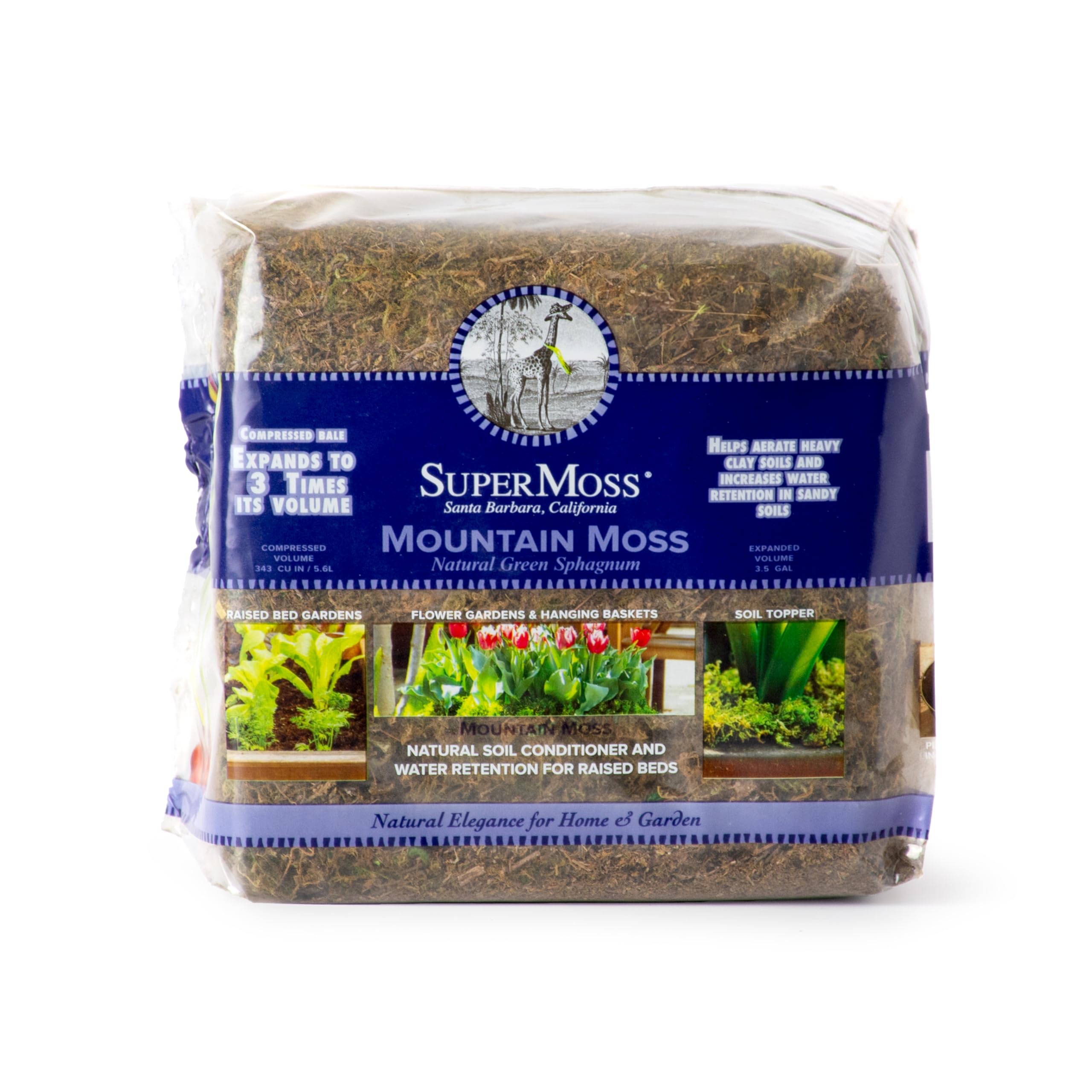 Super Moss 23820 Bale Sphagnum Mountain Moss, Natural Green, 1.5 Pounds