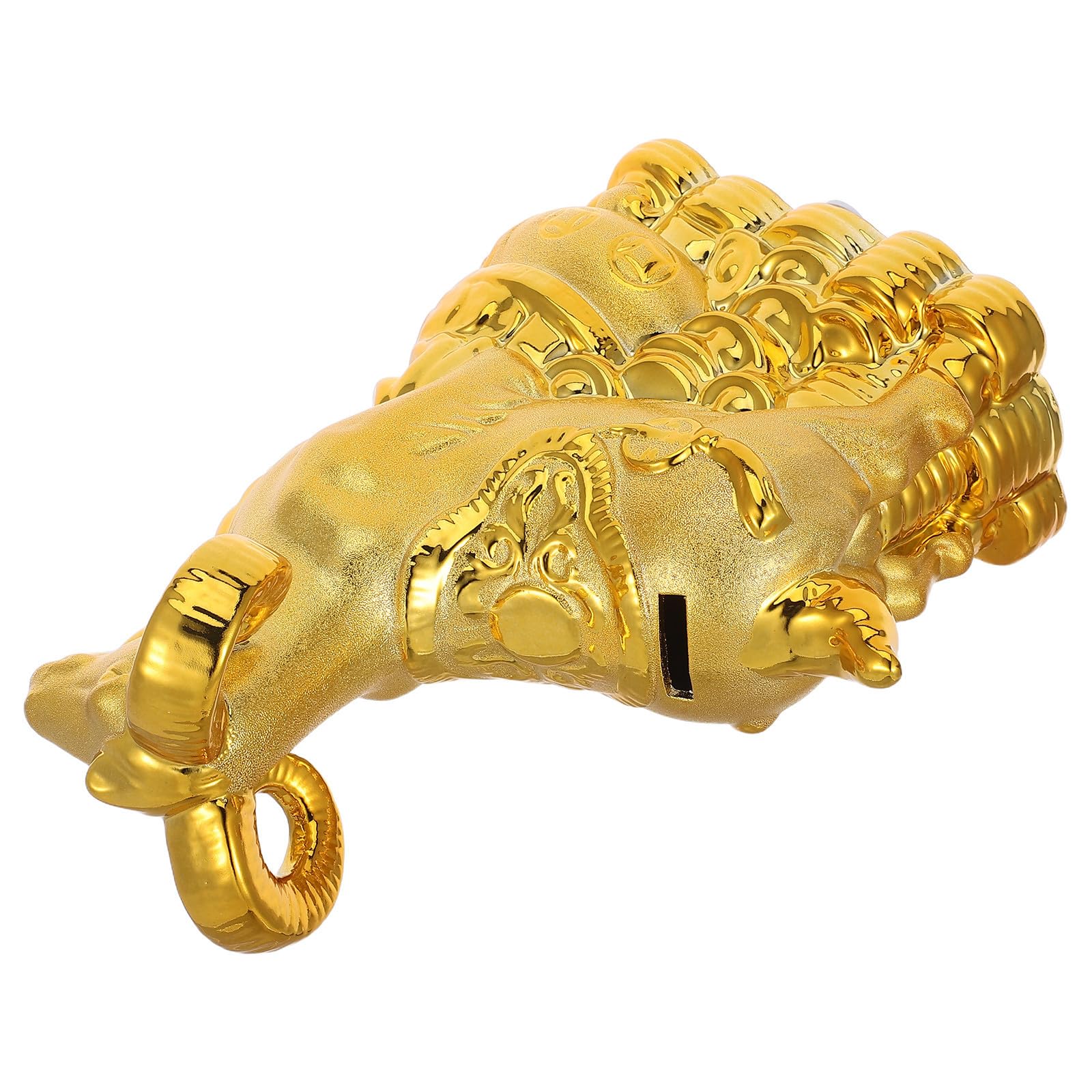 Goldene Ziegen Spardose aus Keramik mit Eleganter Form