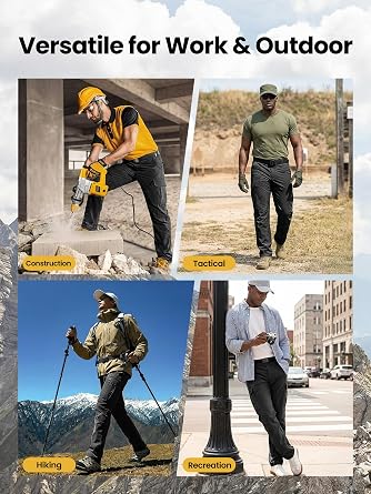 Men's Tactical Cargo Pants Ripstop Durable Stretch Waterproof Multi-Pocket Lightweight Breathable for Work Hiking