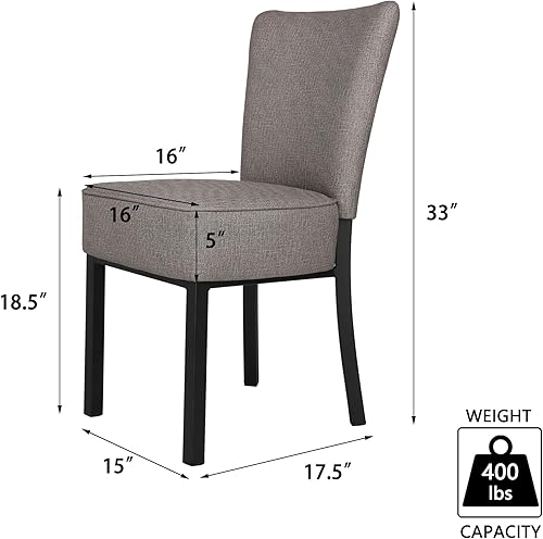 Miniatura 3 de LUCKYERMORE Juego de 2 sillas de cocina y comedor con cojín suave, sillas laterales modernas y resistentes de piel sintética con marco de metal para