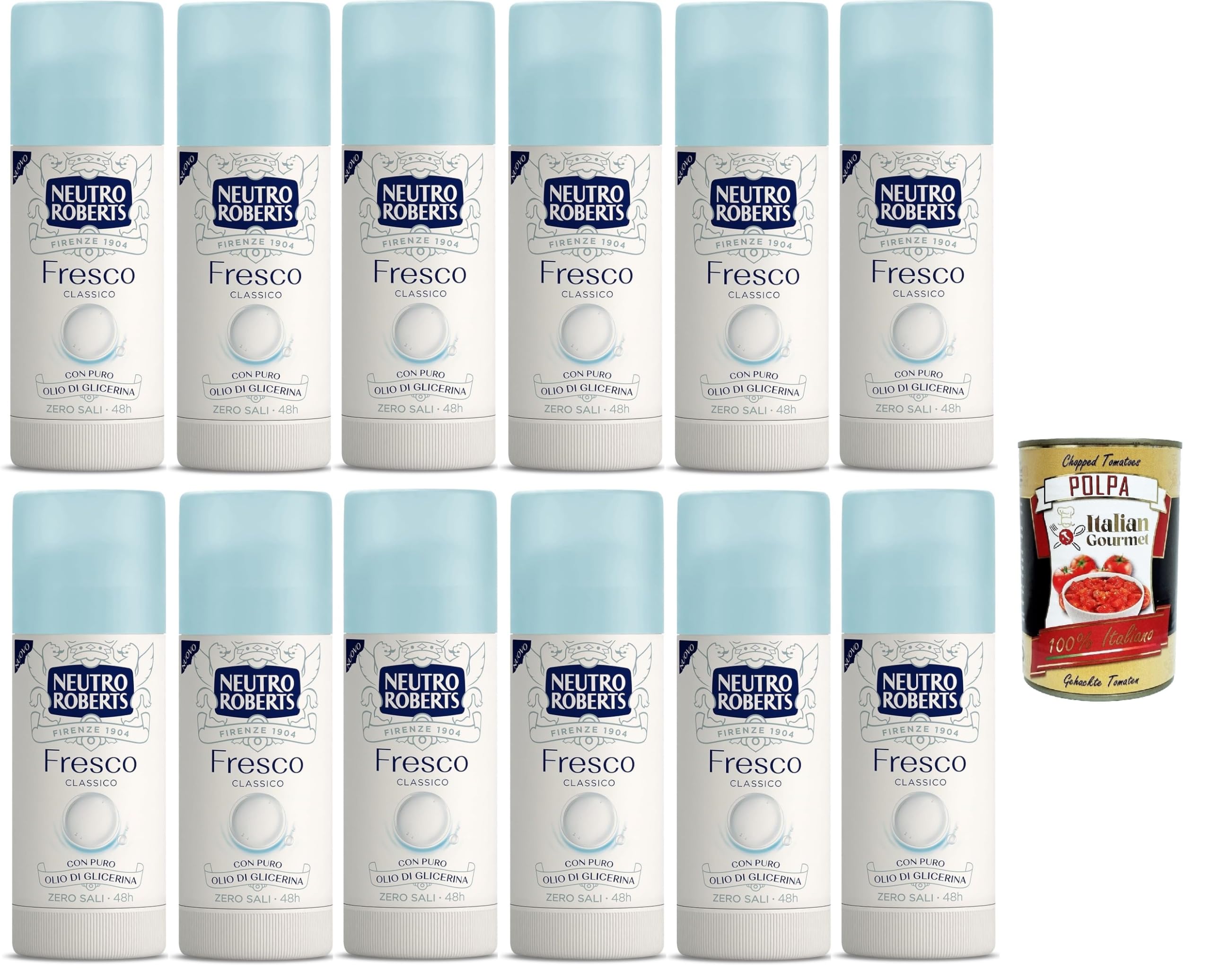 Italian Gourmet bundle für Neutro Roberts Fresco Classico Deo Stick 12x40ml, 48h Schutz ohne Aluminiumsalze, sanfter Duft für empfindliche Haut + Italian Gourmet polpa