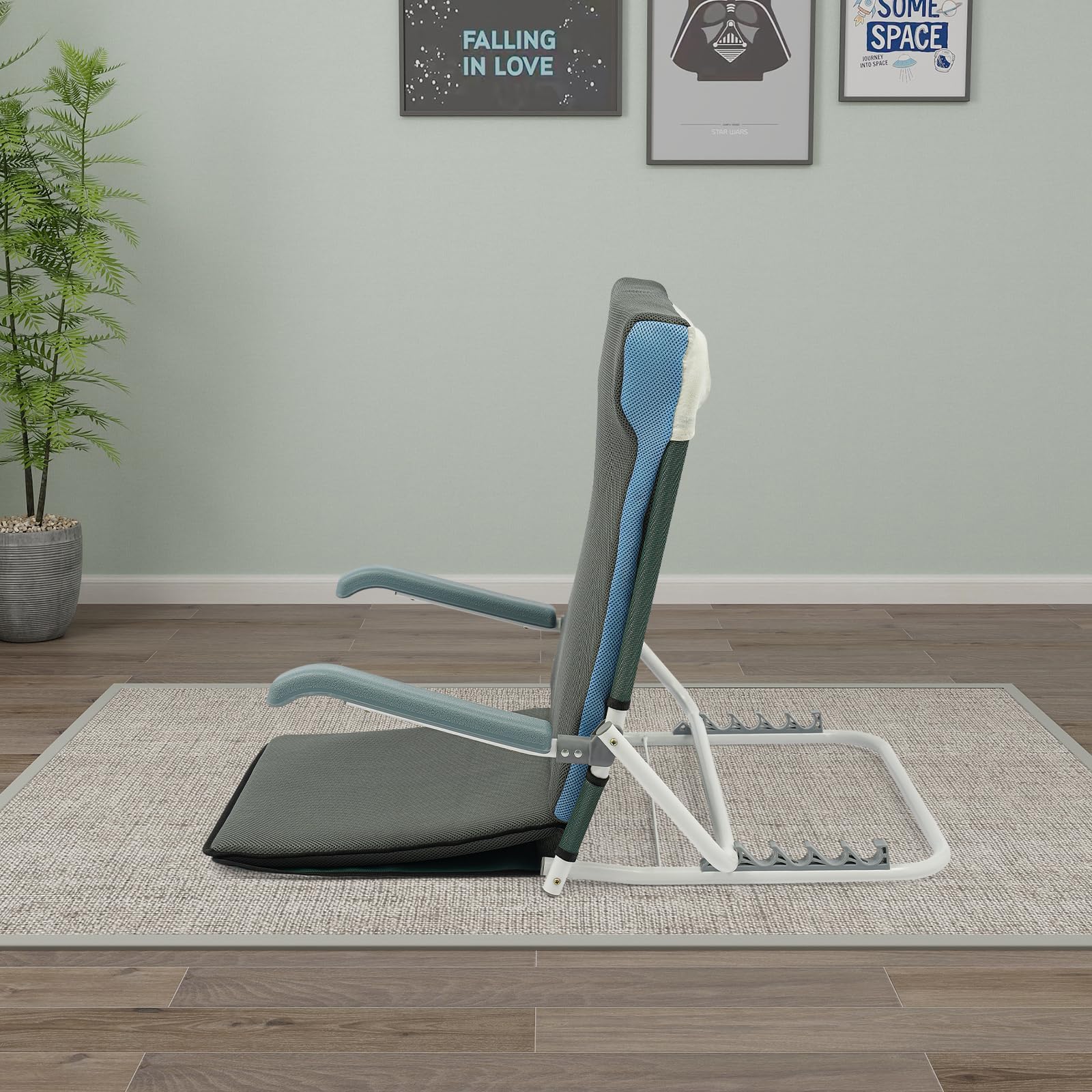20°-75°, supporto per la schiena regolabile, 5 livelli di inclinazione, schienale regolabile 57 x 67 cm, ergonomico, supporto per letto e schiena, per anziani, schienale del letto (verde)