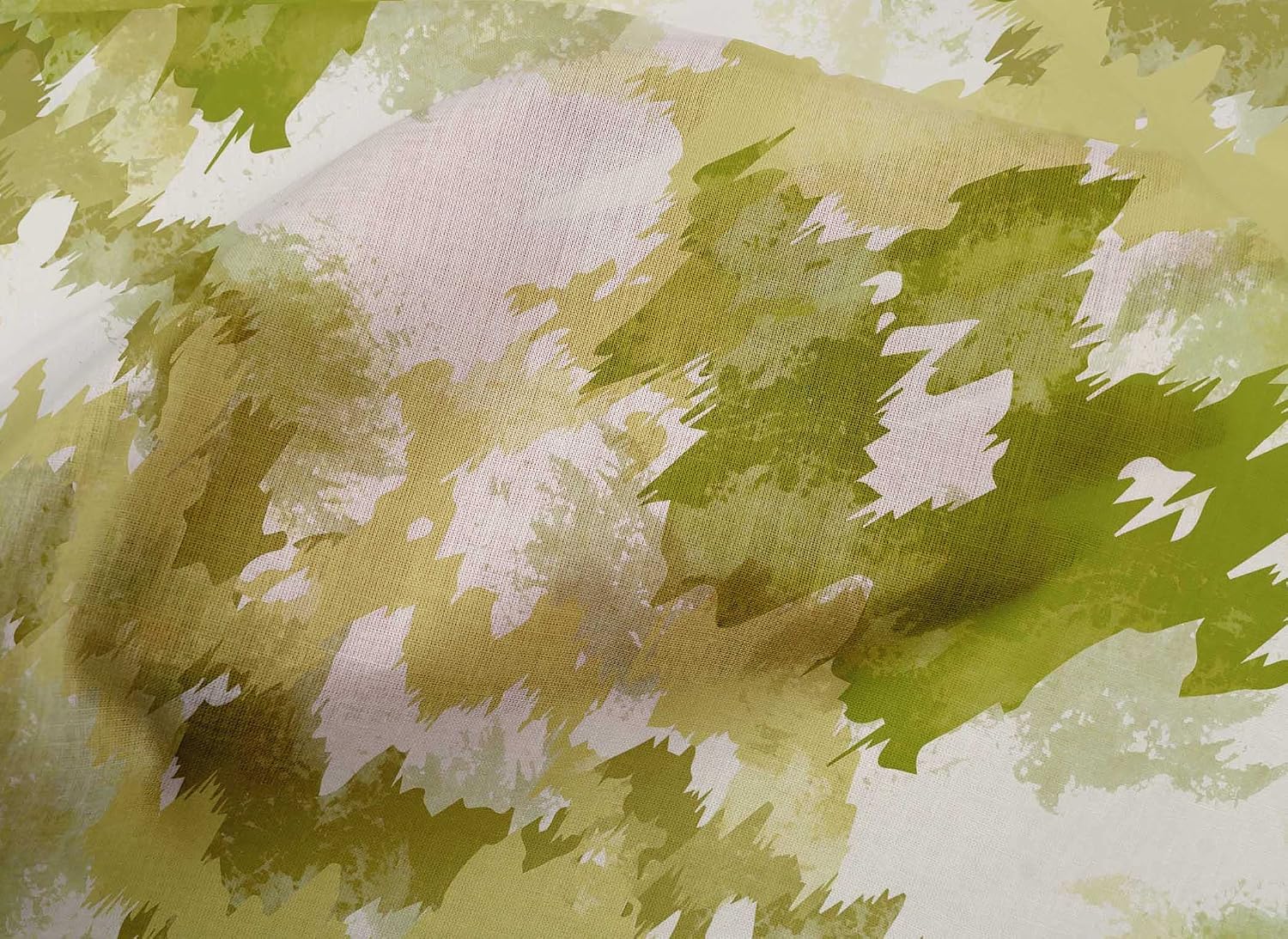 oneOone Cotton Cambric Lime Green Fabric Tie Dye Sewing Material Print Fabric by The Yard 56 Inch Wide