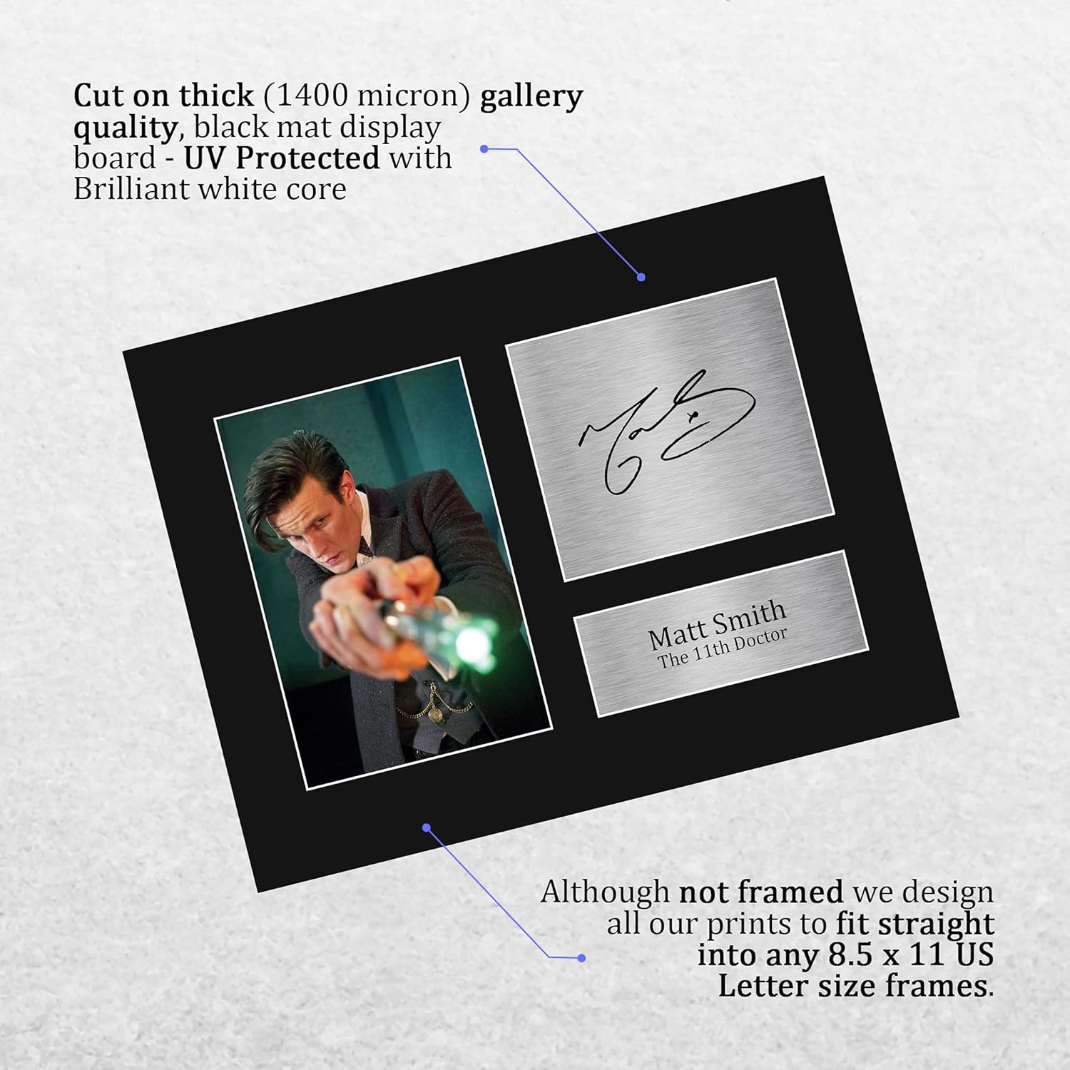 HWC Trading Matt Smith Dr Who Gifts USL Printed Signed Autograph Picture for TV Show Fans - US Letter Size - Image 3