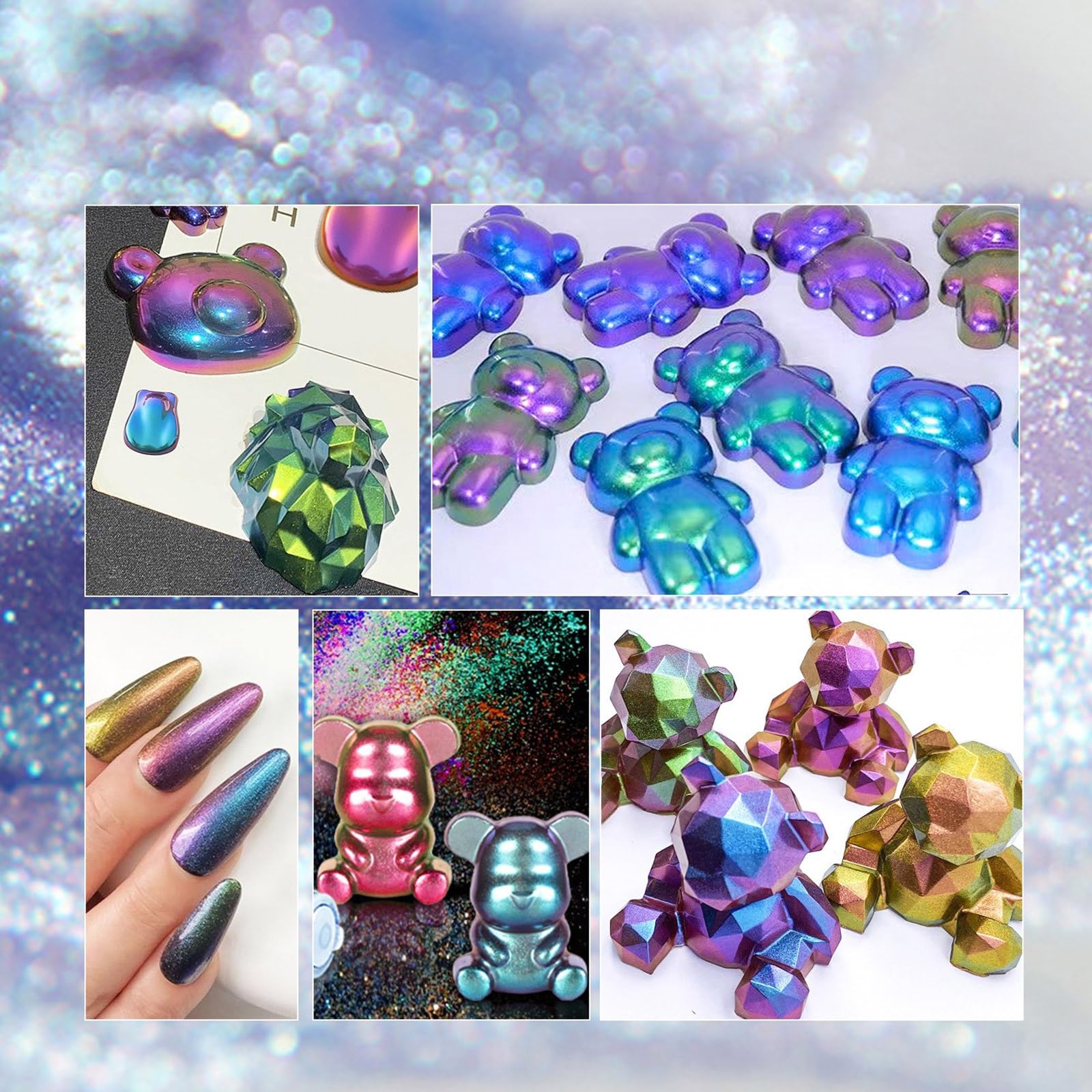 Selezione di pigmenti colorati in 12 colori distintivi per gioielli in resina e sforzi artistici per unghie accessori per nail art