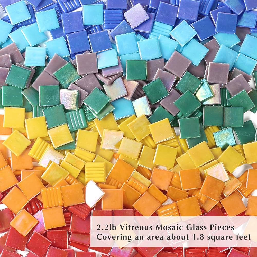 Mosaic Tileハンドメイド Amazon.com: Youway Style Vitreous Mosaic Tiles for Crafts