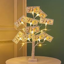 Woohaha Lighted Money Tree Card Holder Birch Tree Warm White